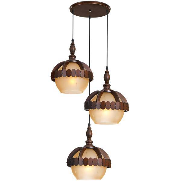 چراغ آویز دارکار مدل اطلس 3 شعله کد 132، Darkar 132 Atlas Three Branches Hanging Lamp