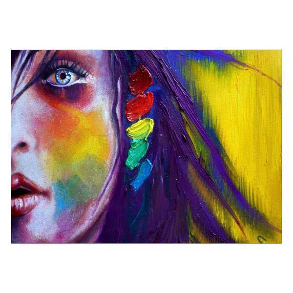 تابلو شاسی ونسونی طرح Abstract Face Painting سایز 50x70 سانتی متر، Wensoni Abstract Face Painting Chassis Size 50 x 70 Cm