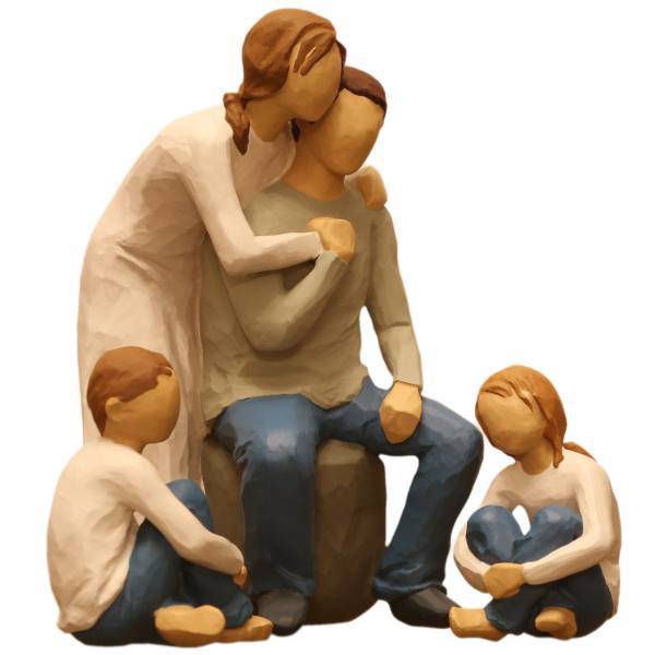 مجسمه امین کامپوزیت مدل Family Grouping کد 504 بسته 3 عددی، Amin Composite Family Grouping 504 Statue Pack Of 3