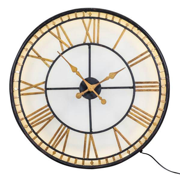 ساعت دیواری مک گوان رادرفورد مدل Black and Gold Back Lit Glass Westminster، McGowanRutherford Black and Gold Back Lit Glass Westminster Wall Clock