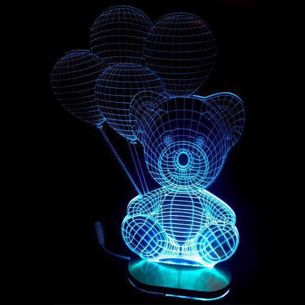 چراغ خواب سه بعدی هفت رنگ کد pb_0026