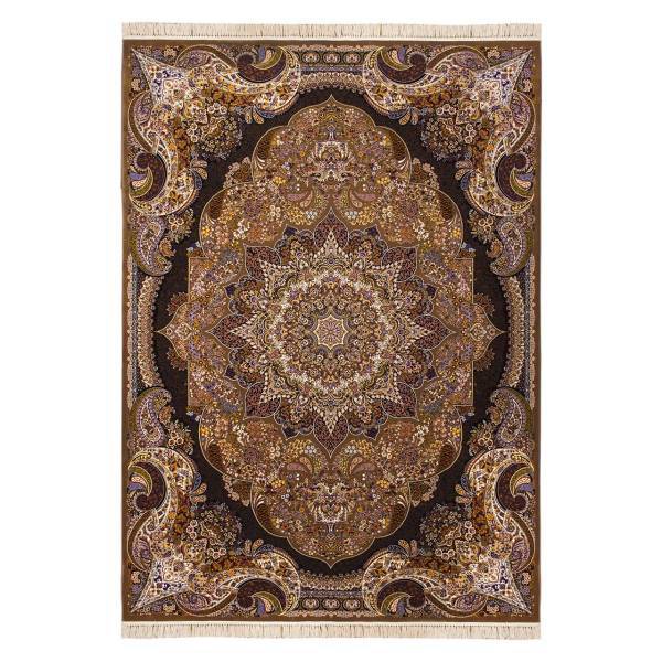 فرش ماشینی خالقی طرح ساغر کد FR194 زمینه گردویی