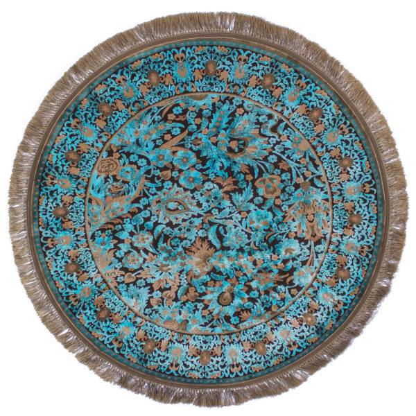 فرش ماشینی عرش طرح بهراد دایره زمینه آبی