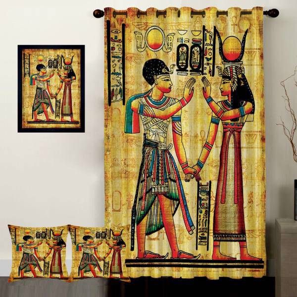 پرده رنس مدل S1-41110 به همراه تابلو و کوسن، Rence S1-41110 Curtain with Tableau and Cushion