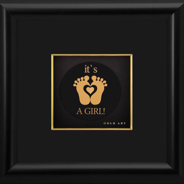 تابلوی طلاکوب زرسام طرح Baby Gir سایز 25 × 25سانتی متر، Zarsam Baby Gir Golden Tableau Size 25 x 25 cm