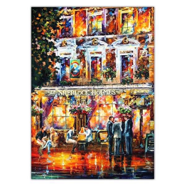 تابلو شاسی ونسونی طرح Sherlock Holmes Leonid Afremov سایز 50x70 سانتی متر، Wensoni Sherlock Holmes Leonid Afremov Chassis Size 50 x 70 Cm