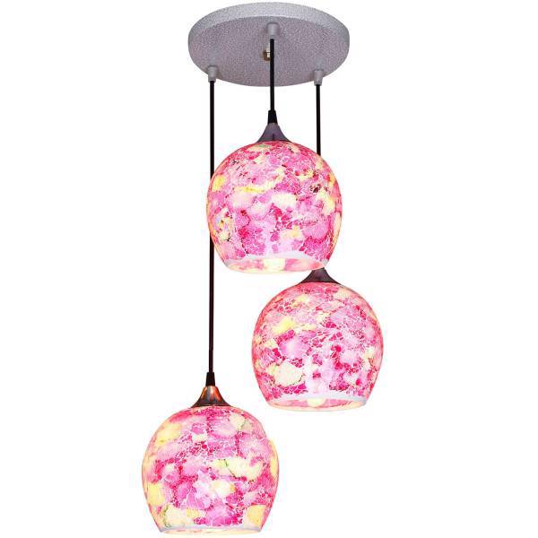 چراغ آویز چشمه نور 3 شعله کد 1278/3H-PK، Cheshmeh Noor 1278/3H-PK Three Branch Hanging Lamp