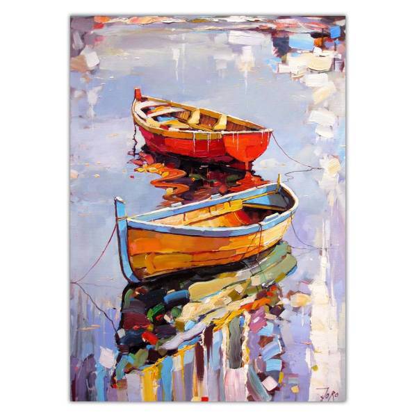 تابلو شاسی ونسونی طرحBoats Painting سایز 50x70 سانتی متر، Wensoni Boats Painting Chassis Size 50 x 70 Cm