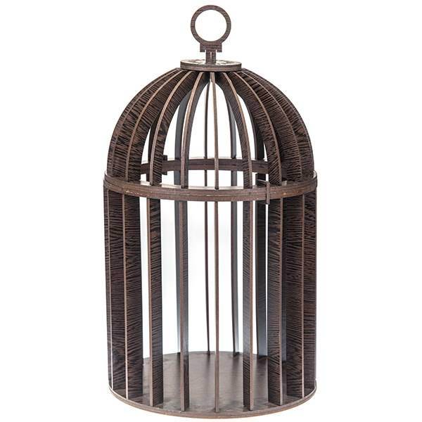 قفس چوبی تزئینی قهوه‌ای کد 200919، Brown Wooden Cage 200919