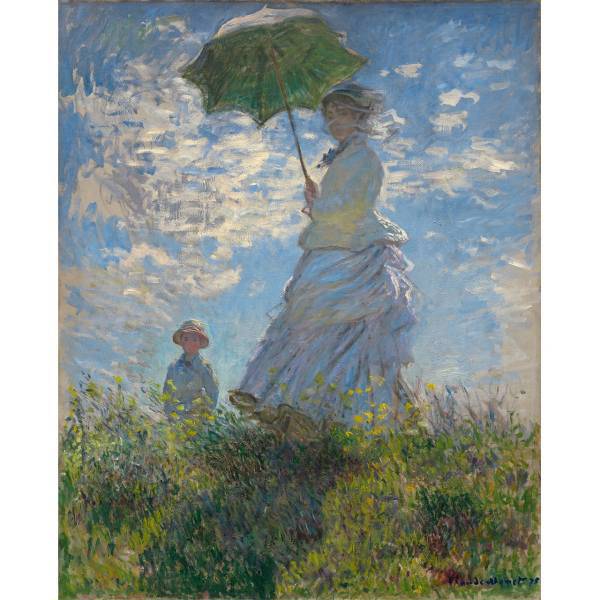 تابلو شاسی گالری هنری پیکاسو طرح زن با یک چتر آفتابی سایز 40x30 سانتی متر، Picasso Art Gallery Woman With a Parasol Chassis Size 40x30 CM