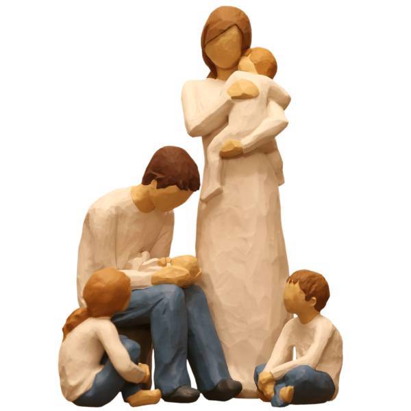 مجسمه امین کامپوزیت مدل Family Grouping کد 505 بسته 4 عددی، Amin Composite Family Grouping 505 Statue Pack Of 4