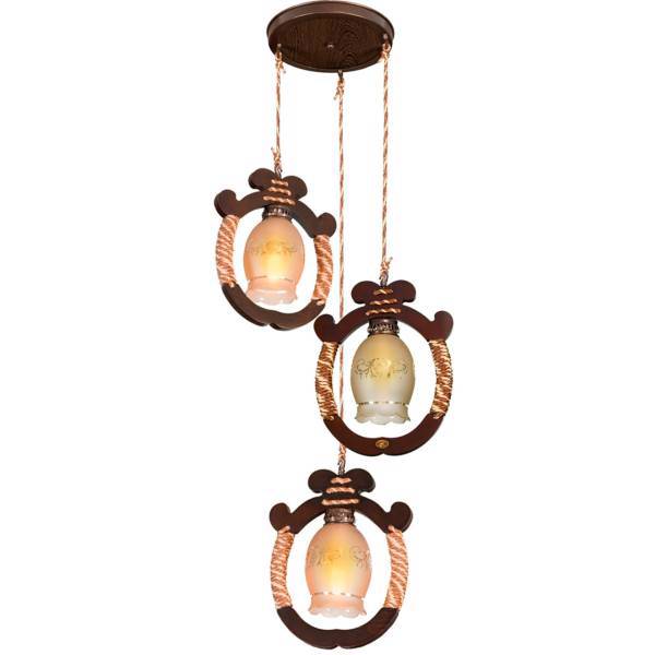 چراغ آویز دارکار مدل حلقه‌ای 3 شعله کد 176، Darkar 176 Three Branches Halghei Hanging Lamp