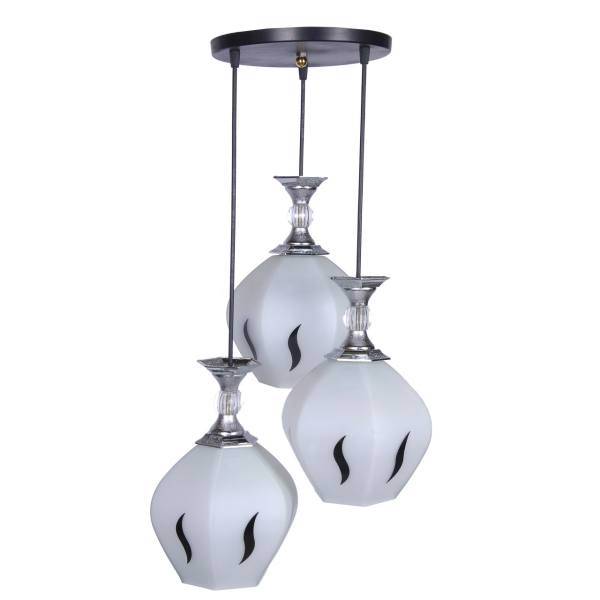 چراغ آویز سهیل مدل Silver سه شعله، Soheil Silver Three Branches Hanging Light