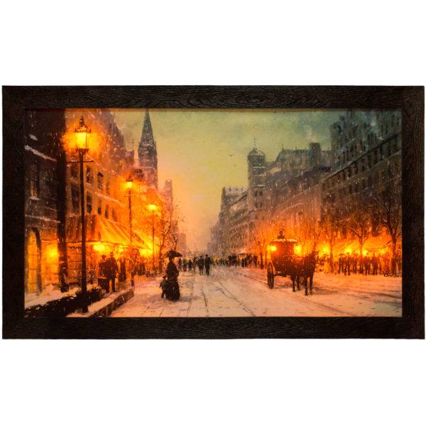 تابلو دیواری ال ای دی بک لایت طرح غروب برفی سایز 60 × 100 سانتی متر