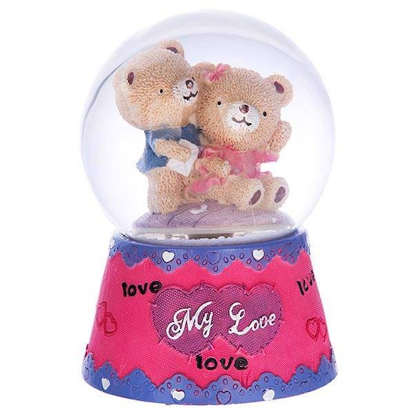 گوی موزیکال مدل خرس دختر و پسر، Girl and Boy Bear Musical Globe