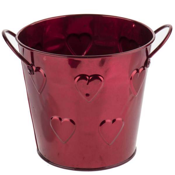 سطل دسته دار دکوری قرمز مدل 2222، Red Bucket With Handle 2222