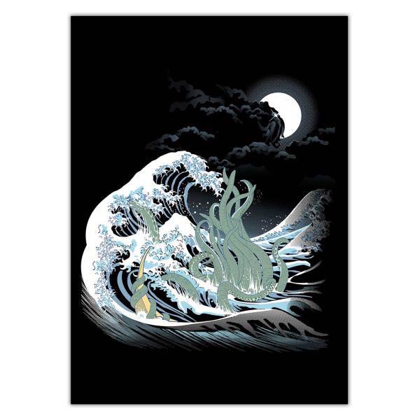 تابلو شاسی ونسونی طرح Wave Of Kanagawa سایز 30 × 40، Wensoni Wave Of Kanagawa Chassis 40 x 30