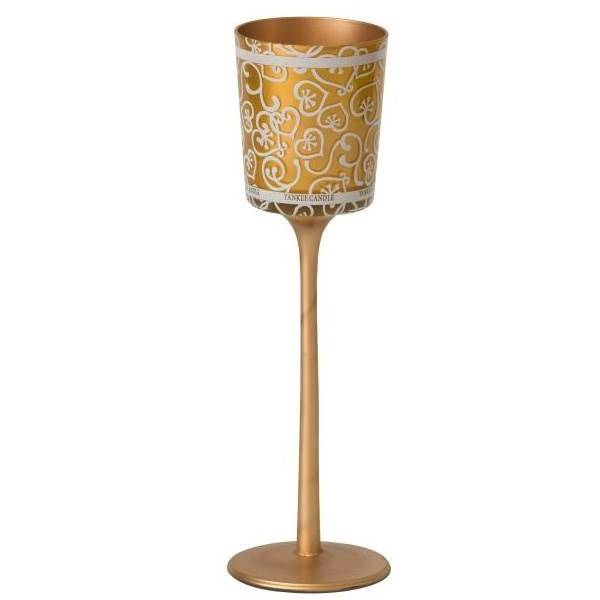 جاشمعی ینکی کندل مدل جشن و پایکوبی با طرح طلا، Yankee Candle Celebration Stemmed Candle Holder