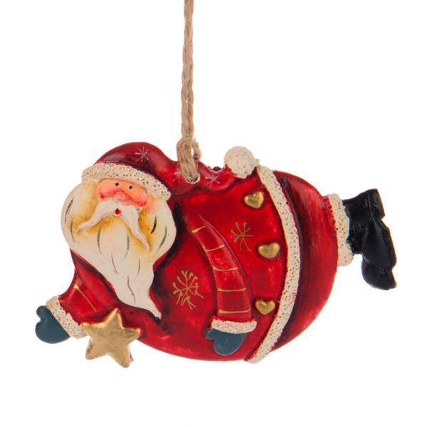 آویز عروسکی مدل بابانوئل در حال پرواز با ستاره، Santa Claus Doll Pendant