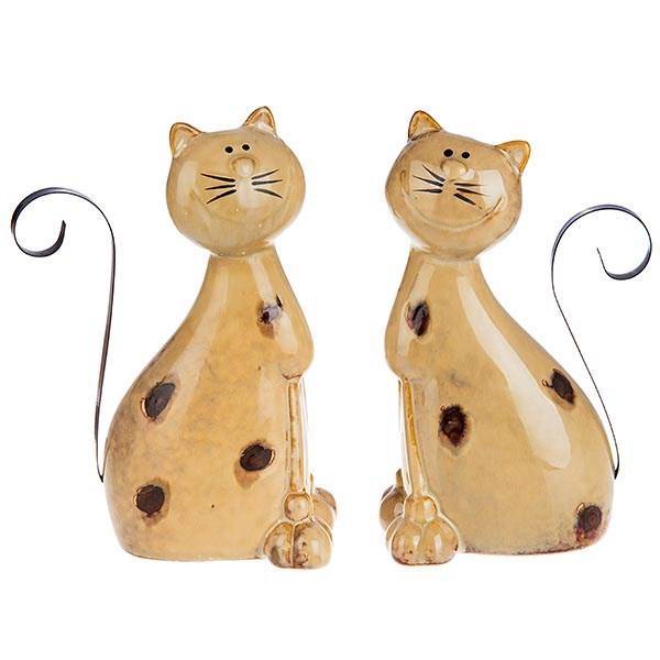 مجسمه گربه های خندان دو عددی، Smiling Cats 2 Pieces Statue