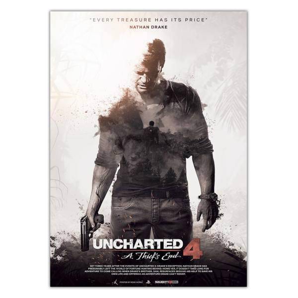 تابلو شاسی ونسونی طرح UnCharted 4 Poster سایز 30 × 40، Wensoni UnCharted 4 Poster Chassis 40 x 30