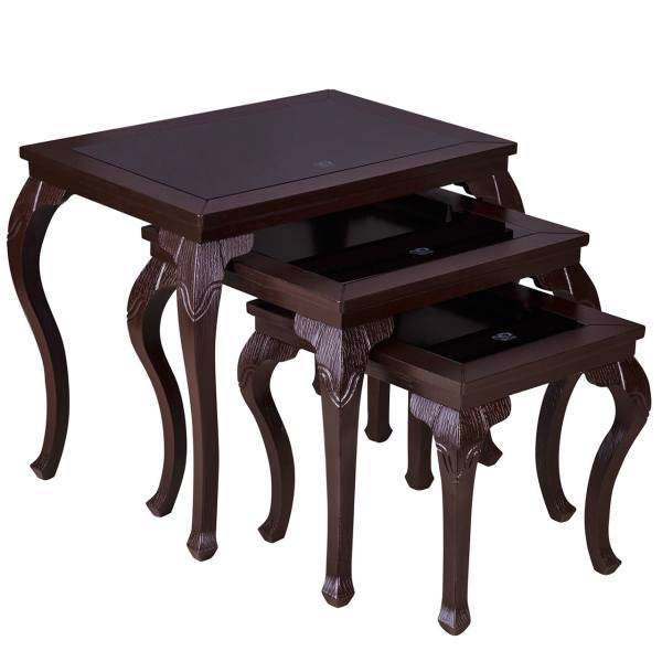 میز عسلی چشمه نور کد D-104-BR مجموعه 3 عددی، Cheshmeh Noor D-104-BR Side Table Set 3 pcs