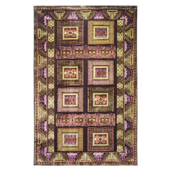 فرش ماشینی پرسان کد FSM-C1405 زمینه قهوه ای