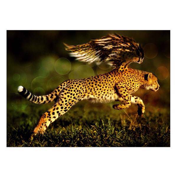 تابلو شاسی ونسونی طرح Running Strong Tiger سایز 50x70 سانتی متر، Wensoni Running Strong Tiger Chassis Size 50 x 70 Cm