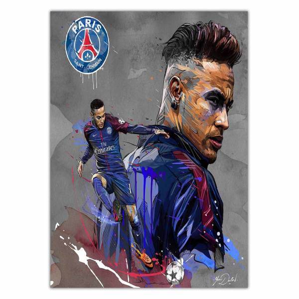 تابلو شاسی ونسونی طرح Neymar Art سایز 50x70 سانتی متر، Wensoni Neymar Art Chassis Size 50 x 70 Cm