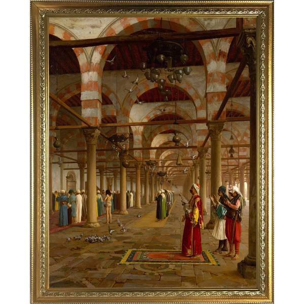 تابلو گالری هنری پیکاسو طرح نماز در مسجد قاب طلایی