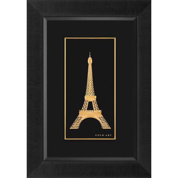 تابلوی طلاکوب زرسام طرح برج ایفل سایز 35* 50 سانتی متر، Zarsam Eiffel Tower Golden Tableau Size 50 x 35 cm