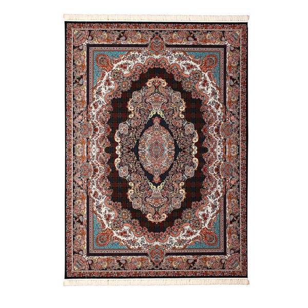 فرش ماشینی دربار طرح لیلی کد FR23 زمینه سرمه‌ ای