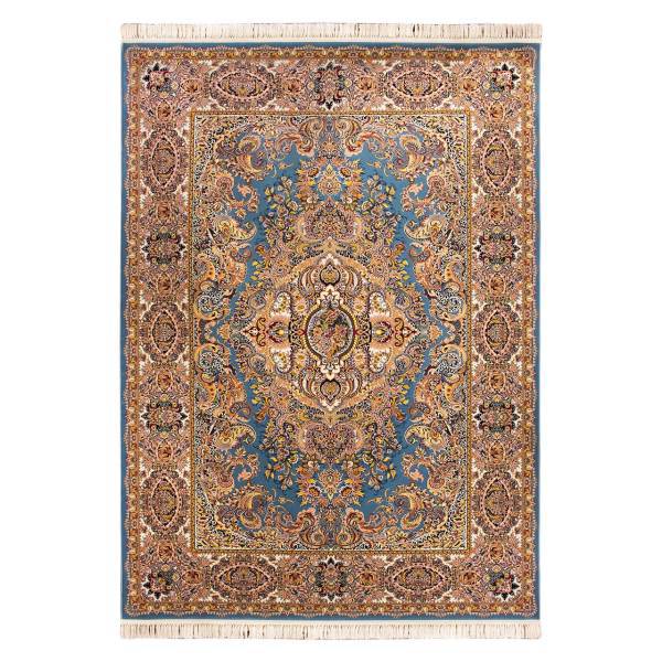 فرش ماشینی بزرگمهر طرح شاهکار کد FR167 زمینه آبی