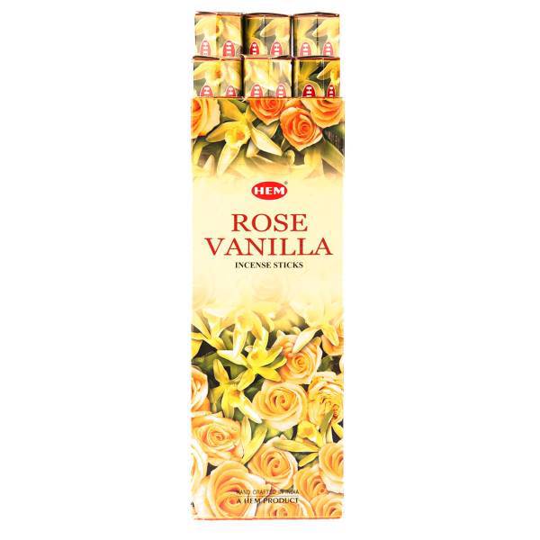 عود هم مدل Rosa Vainilla کد 1034 - 6 بسته 20 عددی، Hem Rosa Vainilla 1034 Incense Sticks 6 pack of 20