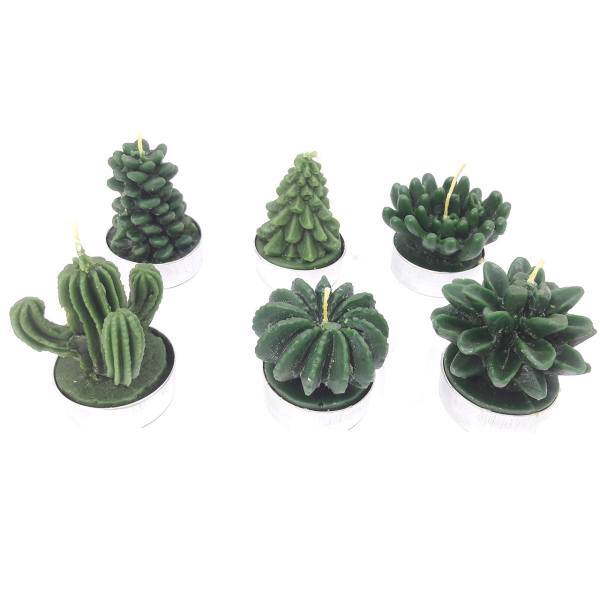شمع ماهک مدل Cactus مجموعه 6 عددی