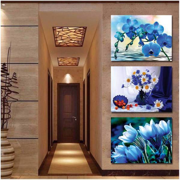 تابلو شاسی سه تکه دکوگراف مدل Flower کد 206 سایز 60 × 40 سانتی متر، DecoGraph Flower 206 Chassis Size 60 x 40 Cm