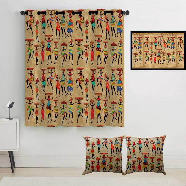 پرده رنس مدل S2-41005 به همراه تابلو و کوسن، Rence S2-41005 Curtain with Tableau and Cushion