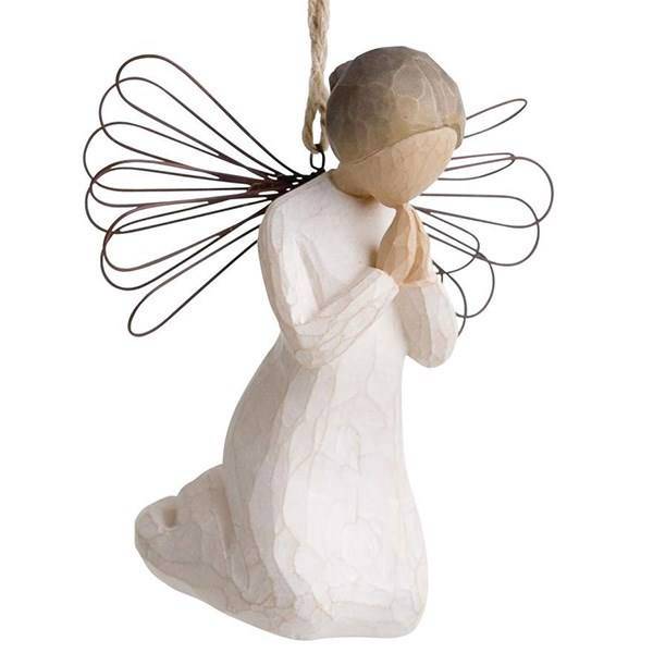 مجسمه ویلو تری مدل فرشتگان دعاگو، Willow Tree Angel Of Prayer Ornament 26044 Statue