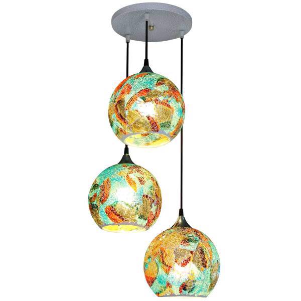 چراغ آویز چشمه نور 3 شعله کد 1278/3H-BR، Cheshmeh Noor 1278/3H-BR Three Branch Hanging Lamp