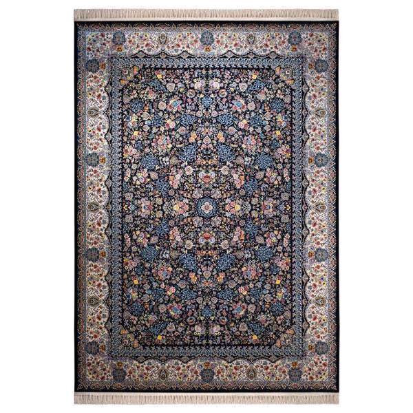فرش ماشینی زمینه آبی فیروزه ای کد FRR27