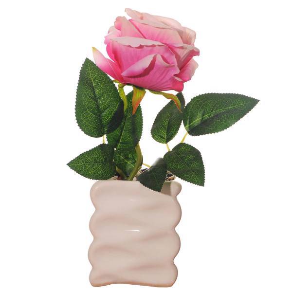 گلدان به همراه گل مصنوعی وسنا مدل رز کد 10