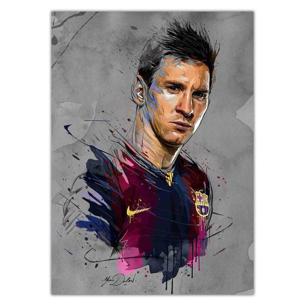 تابلو شاسی ونسونی طرح Messi Art سایز 50 × 70، Wensoni Messi Art Chassis Size 70 x 50