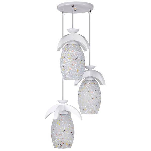 چراغ آویز چشمه نور 3 شعله کد G528/3H-WT، Cheshmeh Noor G528/3H-WT Three Branch Hanging Lamp