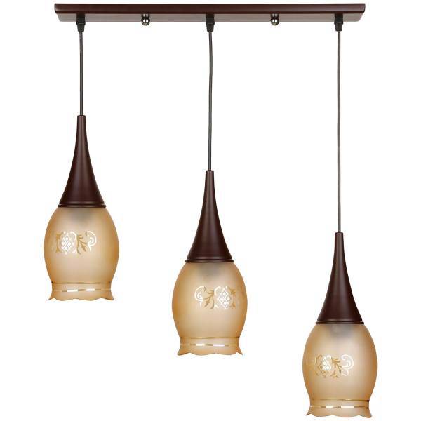 چراغ آویز چشمه نور 3 شعله کد G547/3H-BR، Cheshmeh Noor G547/3H-BR Three Flames Hanging Lamp