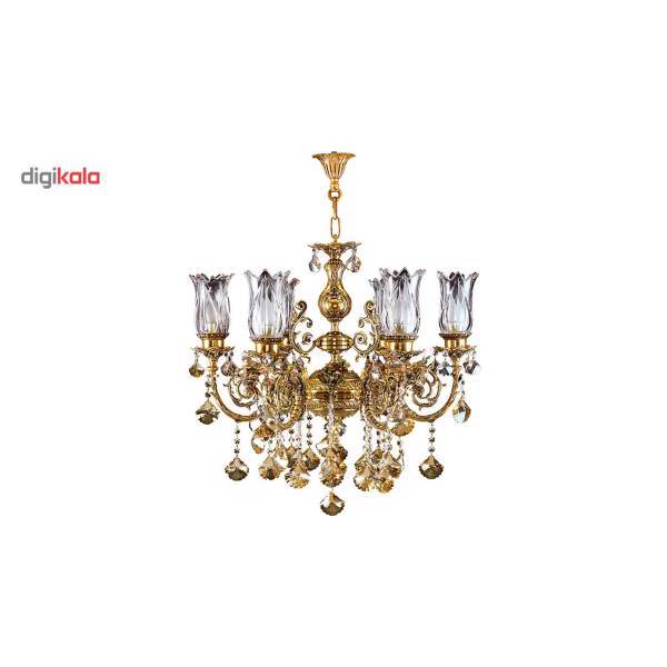 لوستر چشمه نور 6 شعله کدC2504/6G، Cheshmeh Noor C2504/6G Six Flames Chandelier