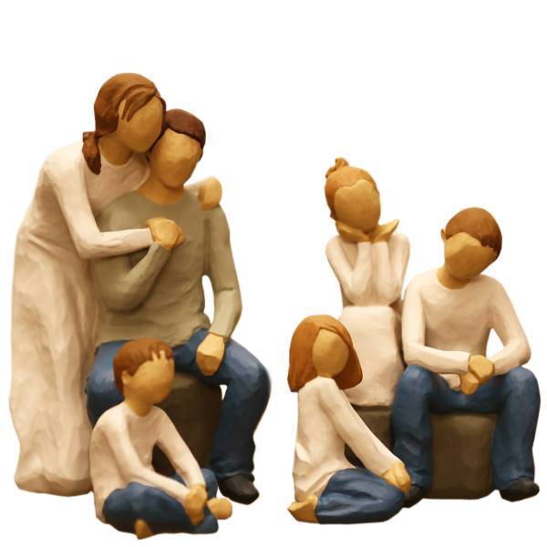 مجسمه امین کامپوزیت مدل Family Grouping کد 516 بسته 4 عددی، Amin Composite Family Grouping 516 Statue Pack Of 4