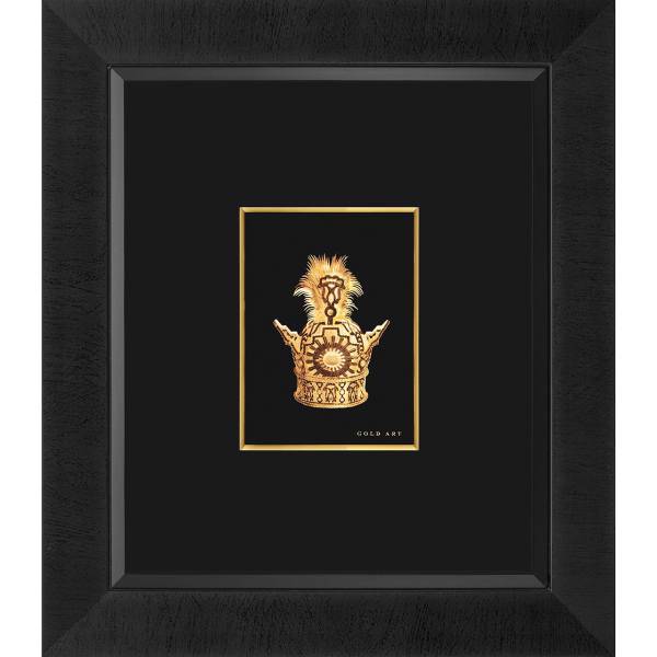 تابلوی طلاکوب زرسام طرح تاج سایز 35 × 40 سانتی متر، Zarsam Crown Golden Tableau Size 40 x 35 cm