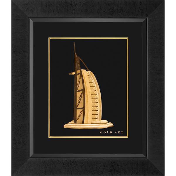 تابلوی طلاکوب زرسام طرح برج دبی سایز 35 × 40 سانتی متر، Zarsam Dubai Tower Golden Tableau Size 40 x 35 cm