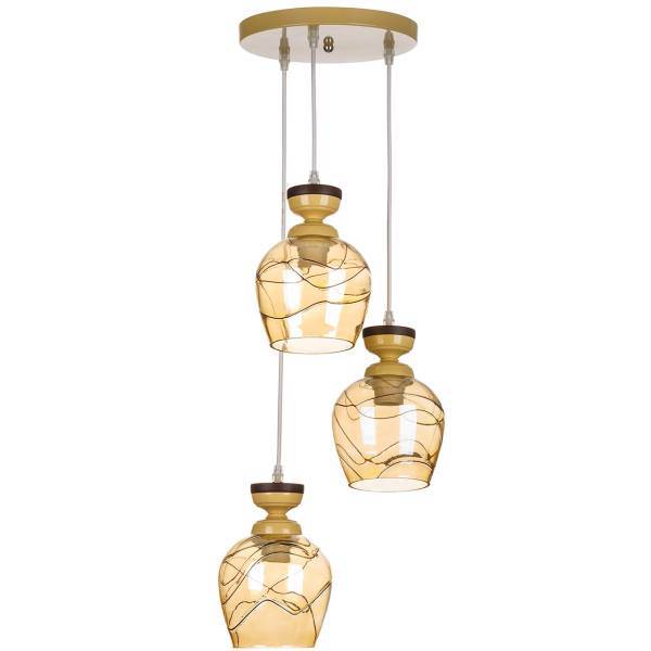 چراغ آویز چشمه نور 3 شعله کد G564/3H-CR، Cheshmeh Noor G564/3H-CR Three Flames Hanging Lamp