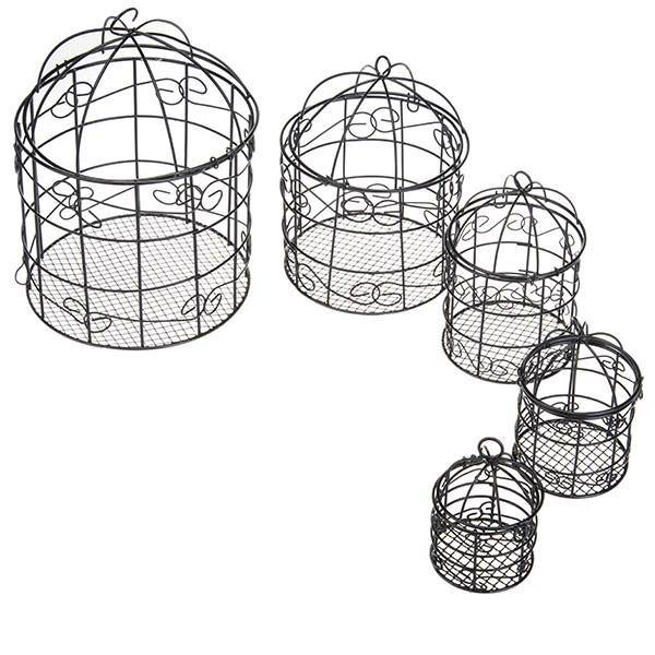 قفس استوانه‌ای دکوری 5 عددی، Decorative Cylindrical Cage 5 Pieces